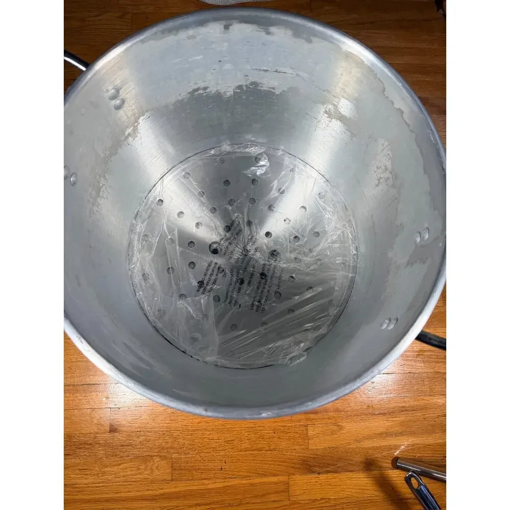 Large Aluminum Stock Pot with Lid and Steamer Insert Commercial Size
